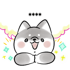 ほんわかしばいぬカスタムスタンプ<黒>