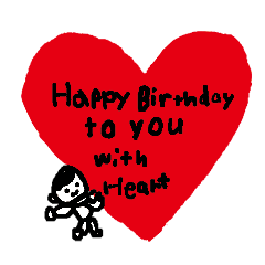 ハートと一緒に月火水木金土日とhappy