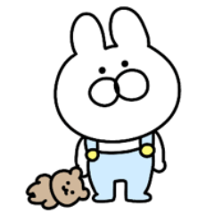 末っ子気質♡オーバーオールを着たウサギ