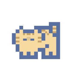 動くドットねこ!!2-2 茶トラ猫