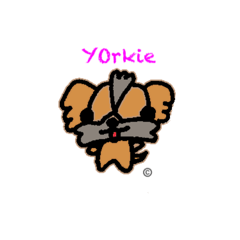 手書き、陽気でかわいいヨーキー