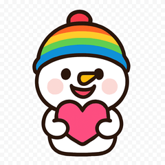 カラフルでかわいい雪だるま