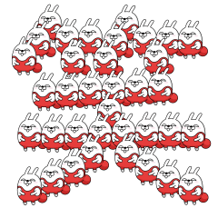 動く 擦れうさぎ文字