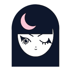 月を見つめる女の子