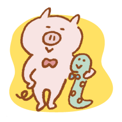 ぶたくんとへびくん