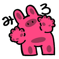 表情変化の乏しいうさぎスタンプ