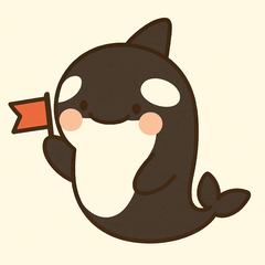 Cute Orca Stickers - Osaka Family Talk
