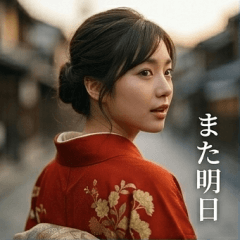 春の和服美人〜菜種梅雨〜