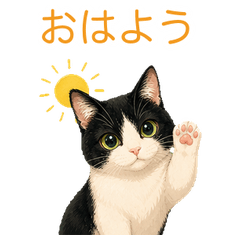 白黒ねこの毎日あいさつ