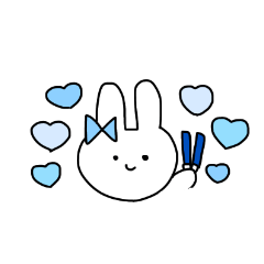 めんへらおたくうさぎ(青・水色)