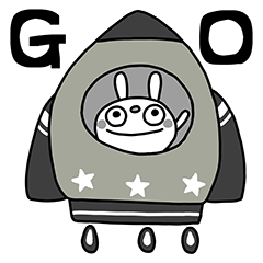 モノクロ★ふんわかウサギ