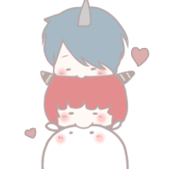 鬼のこども と おもち