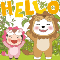 メンキュウくん(シロクマ)とPEIPEI(少女)