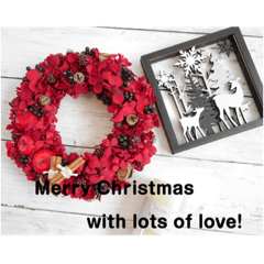 クリスマス&お正月挨拶(プリザ・アート)