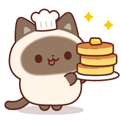 毎日使えるシャム猫スタンプ 挨拶多め♪