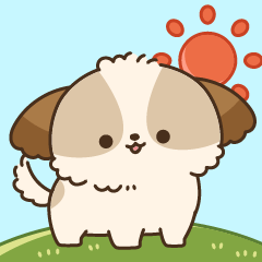 シーズーたちの飛び出すスタンプ