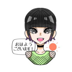 丁寧な女の子のスタンプ