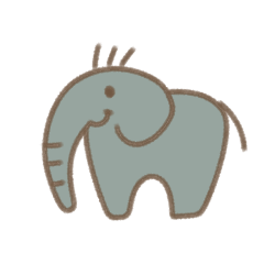 ゾウの子どものスタンプ