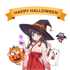 柴犬と魔女とロボのハロウィン