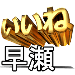 動く!金文字【早瀬,はやせ】