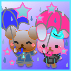 うさぎとくまの日々（梅雨）