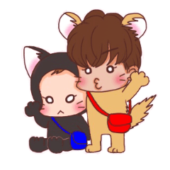 なかよしわんにゃんなでなでスタンプ