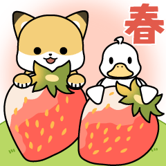 飛びだす！子ぎつねとあひるの春スタンプ