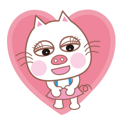 3匹のブタネコちゃん、白、茶々、黒