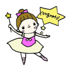 バレエのかわいいスタンプ