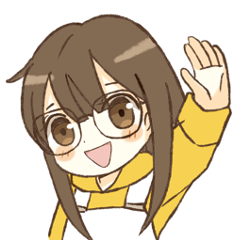 女の子のためのスタンプ-眼鏡ゆにちゃん-