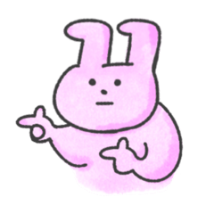 かわいいピンクのうさぎスタンプ