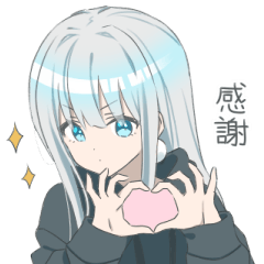 パーカーの女の子(銀髪)10