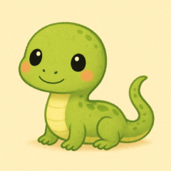 かわいいかなへびのスタンプ