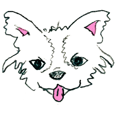 愛犬ミルクのらくがきスタンプ