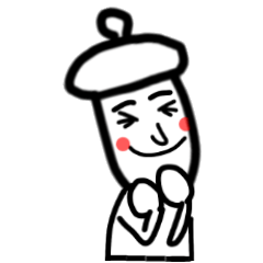 ぼうし村のベレーくん (モノクロ)