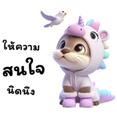 Dino: Cute Otter in Unicorn Costume