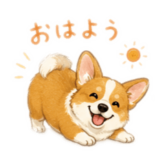 コーギーの日常あいさつ