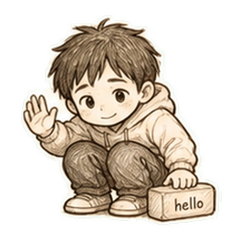 静かなスケッチ少年