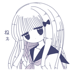 セーラー服少女の台詞スタンプ