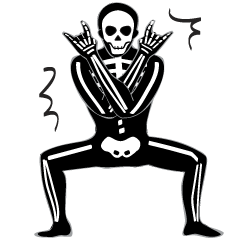 全身タイツの骨男