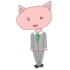 毛が抜け落ちた社畜猫スタンプ
