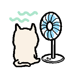 夏の日の手描きねこ