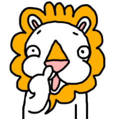 ライオンと猫のスタンプ