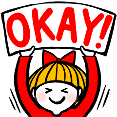 [スタンプの日]赤いリボンちゃん