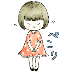 ほんわかかわいい 女の子スタンプ