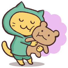 パーカーを着た猫