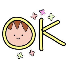 手書きのカラフルなメッセージステッカー