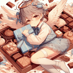 天使の男の子のバレンタインスタンプ