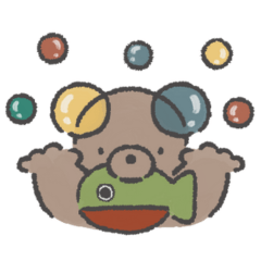 ビー玉クマとサケ