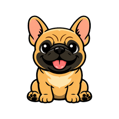 可愛いフレンチブルドック喜怒哀楽スタンプ